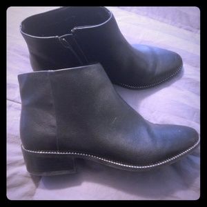 Ankle booties with rhinestone accents